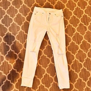 7 for all mankind | white | distressed | skinny | size 27